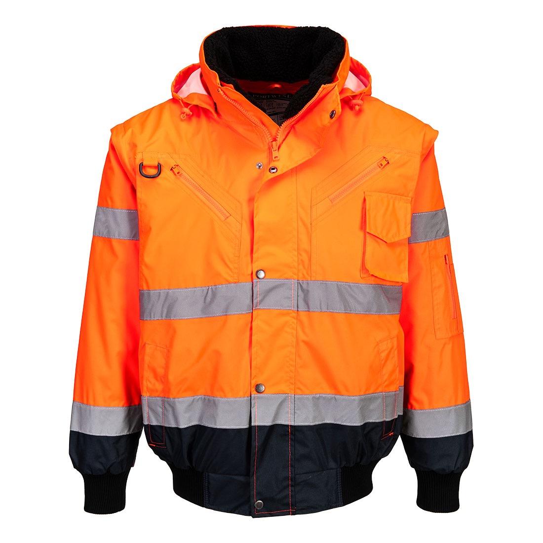 Blouson Bomber 3-en-1 Haute Visibilité Bicolore