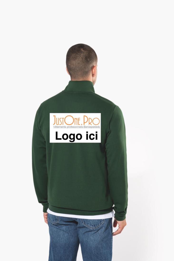 Sweat-shirt Basic imprimé col zippé homme