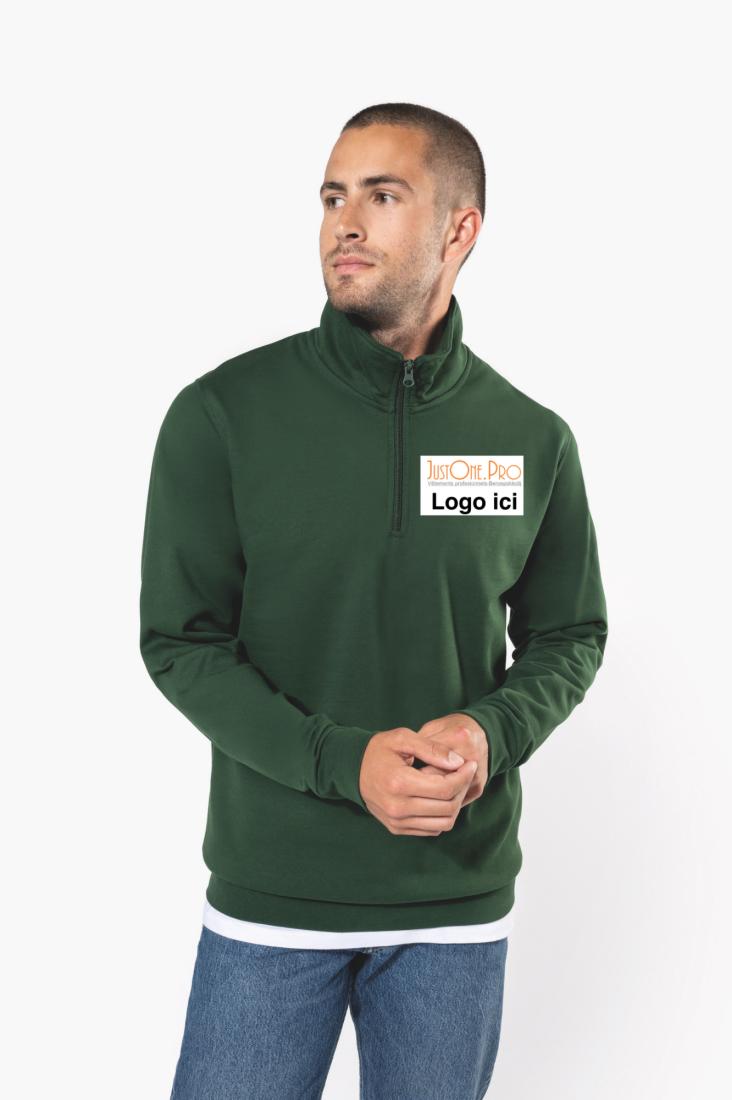 Sweat-shirt Basic Imprimévcol zippé homme