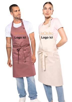 Tablier polycoton avec poche avec impression