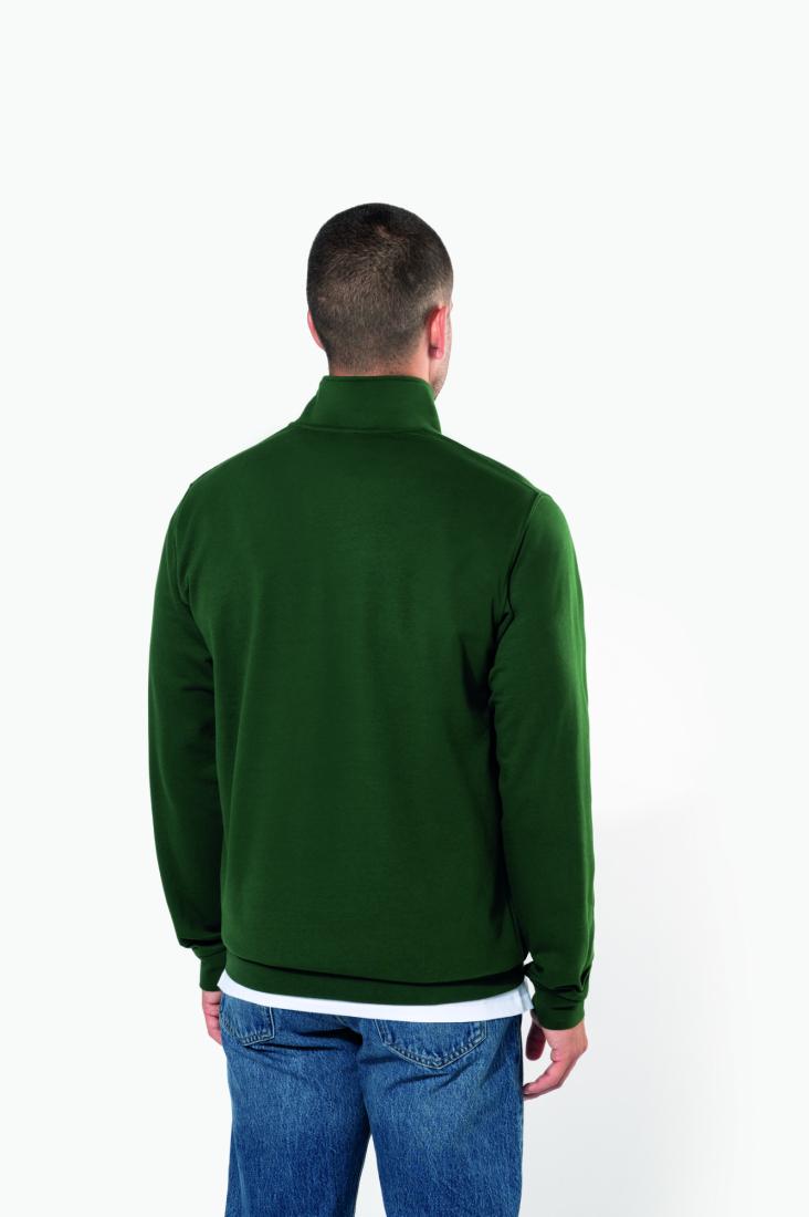 Basic herensweater met ritskraag