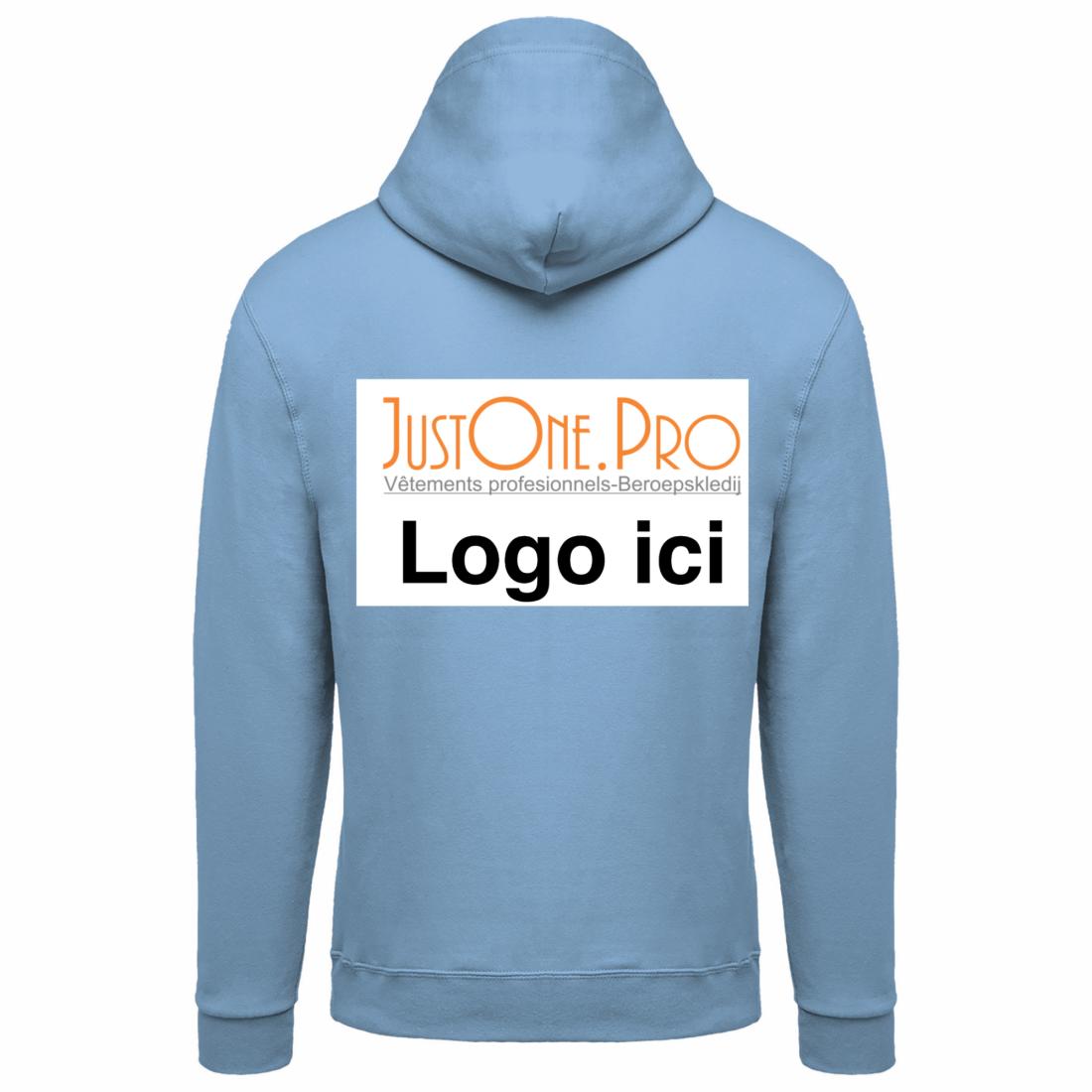 Basic T-shirt met print, rits en capuchon, unisex